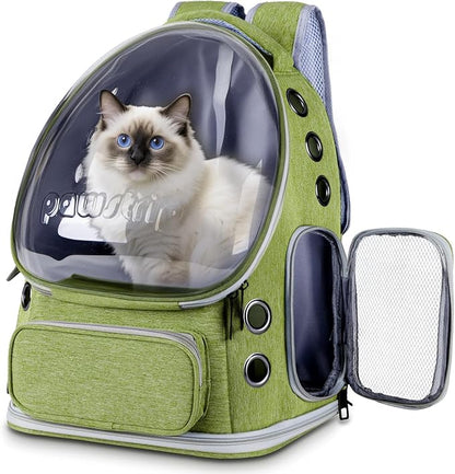 Cat Backpack Carrier with Bubble Window, Breathable & Foldable Pet Travel Carrier for Small Dogs and Cats, Airline-Approved for Hiking & Outdoor Use