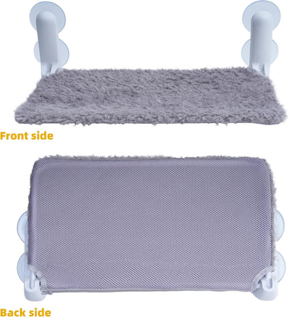 YUNIQUE Cat Window Perch, Upturned Edge Bracket, Portable Wall Hammock for Indoor Cat, Grey