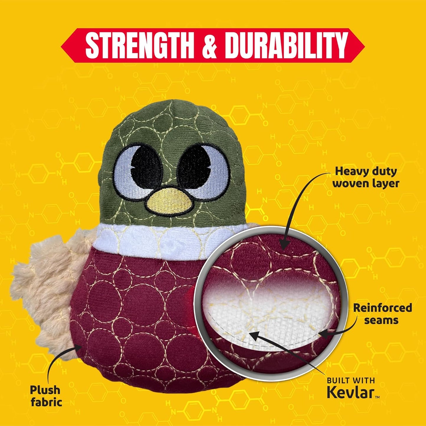 Bite Force -Durable & Strong Dog Toy Beak with Squeaker, Kevlar-Reinforced for Aggressive Chewers for Small Medium Large Dogs - Dark reg.
