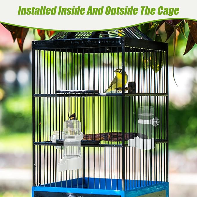 BWOGUE Automatic Bird Water Dispenser, 4.73 Fl Oz Parakeet Water Dispenser for Cage No Mess Suspended Bird Water Feeder for Cockatiel Budgie Conure Lovebirds