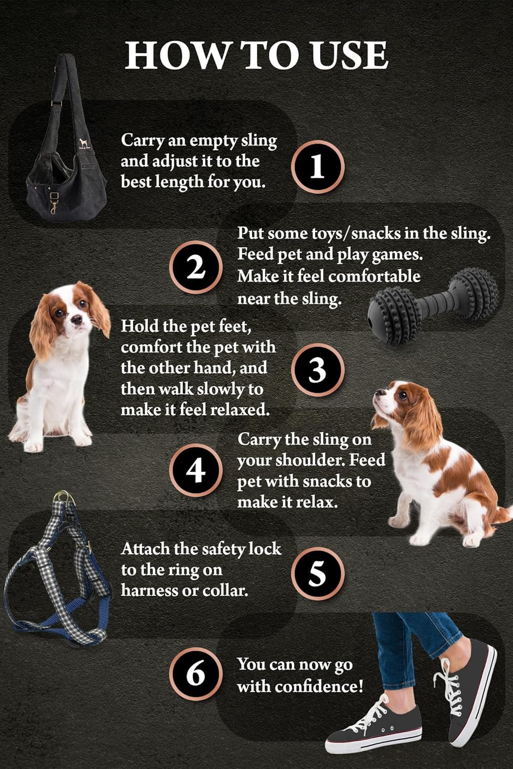 Noah & Paw Dog Sling Carrier for Small Dogs 5-18lb, Dog Sling for Small Dogs and Cats, Dog Carrier with Adjustable Padded Strap, Premium Denim, Lined with Fur, Double Safety Feature, Machine Washable