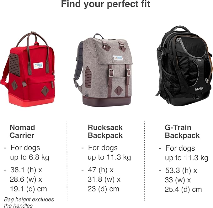 Kurgo G-Train Dog Carrier Backpack - Comfortable Travel Bag for Pets Up to 25 lbs - Waterproof Bottom - Multi-Compartment Pack - Dog Hiking Gear - Rugged Adventure Backpack - Ink Blue