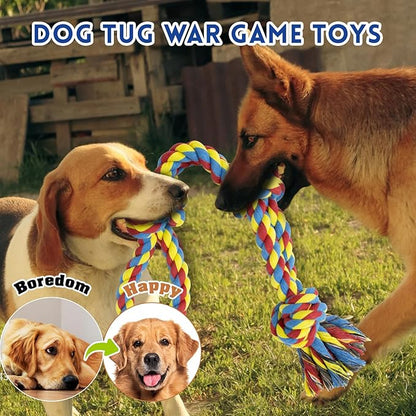 [3 Pack] Dog Rope Toys for Large and Medium Aggressive Chewers, Nearly Indestructible Rope Chew Toys, Heavy Duty 100% Cotton Tug of War Dog Toy for Boredom, Teeth Cleaning