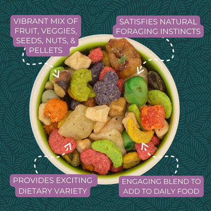 ZuPreem Pure Fun Bird Food for Large Birds, 2 lb (Pack of 2) - Variety Blend of Fruit, FruitBlend Pellets, Vegetables, Nuts for Amazons, Macaws, Cockatoos