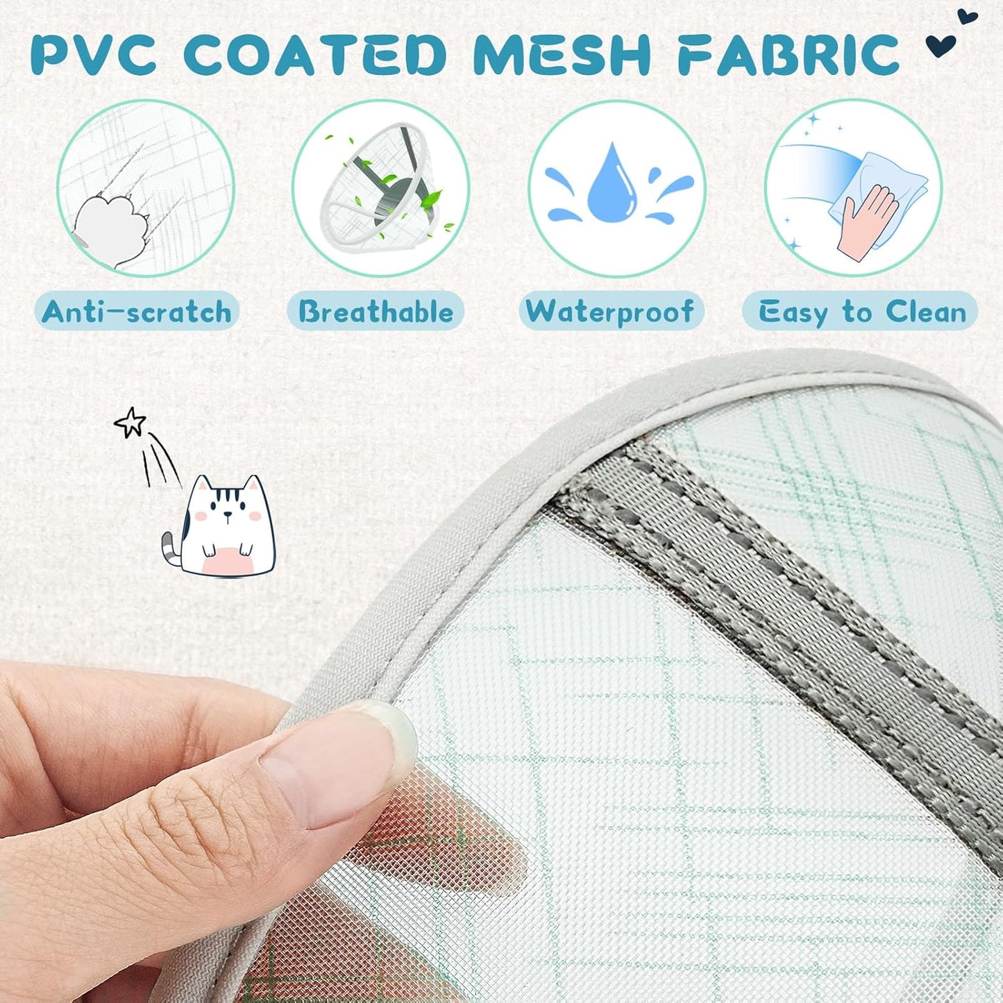 Supet Cat Cone Collar Soft to Stop Licking and Scratching, Breathable Comfortable Mesh Recovery Cone for Cats and Small Dogs After Surgery Neuter, Spay, Lightweight E Cone Collar Alternative (L)