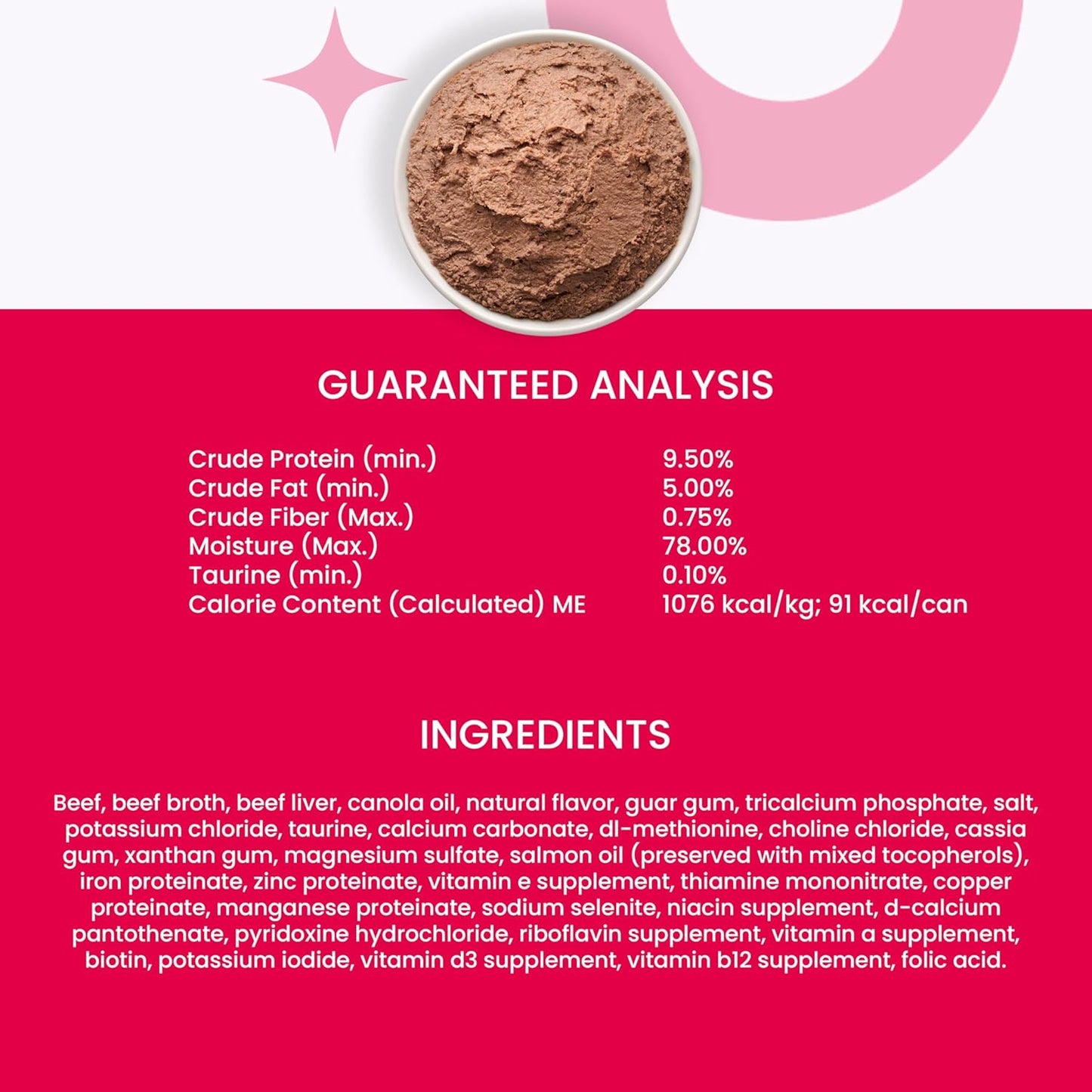 I and love and you Wet Cat Food - Beef Right Meow Pâté - Beef Recipe, Grain Free, Filler Free, 3oz Pack of 24 Cans