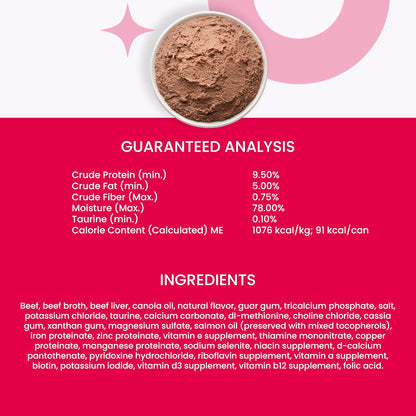 I and love and you Wet Cat Food - Beef Right Meow Pâté - Beef Recipe, Grain Free, Filler Free, 3oz Pack of 24 Cans