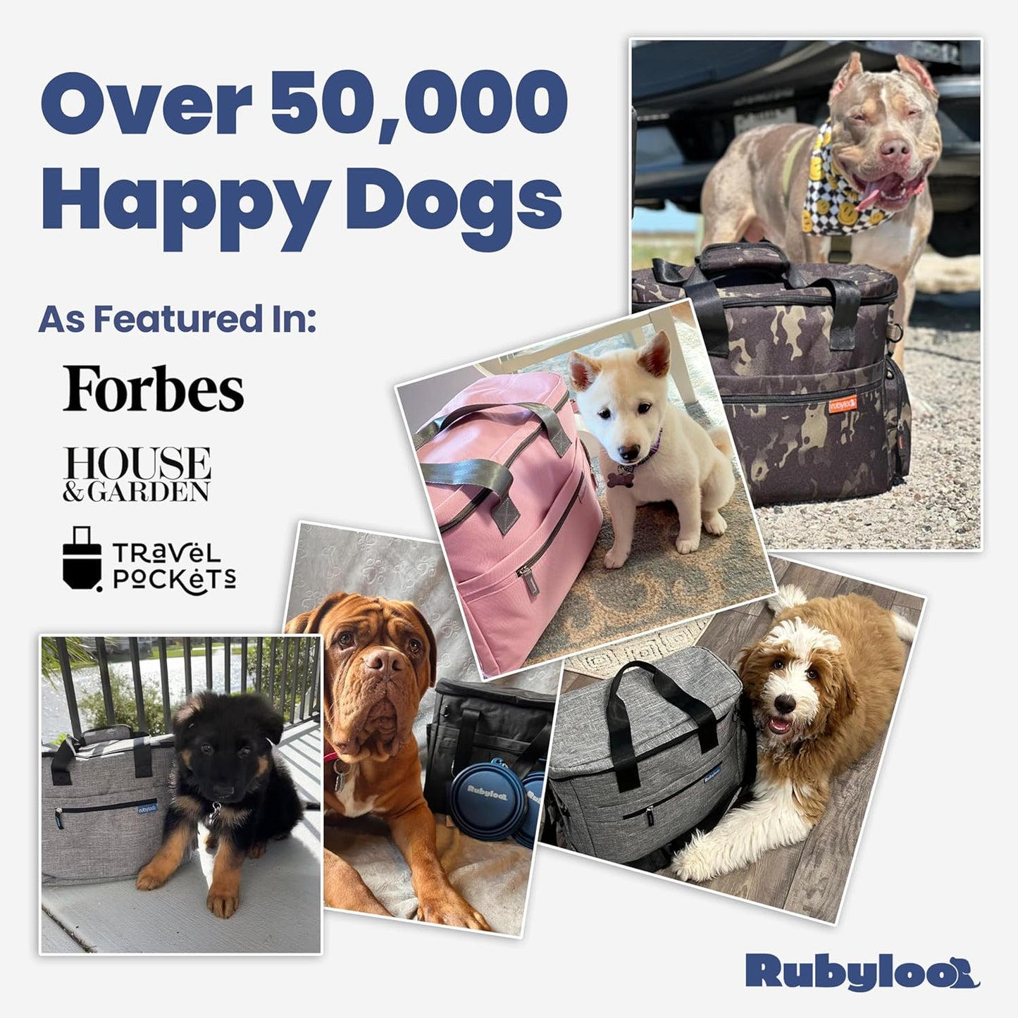 The Original Doggy Bag™- Dog Travel Bag for Supplies - Ultimate Gift for Dog Moms & Dads, Doggy Lovers & Pet Owners for Christmas- Includes 2 BPA-Free Travel Bowls and 2 Food Containers: Paw Print