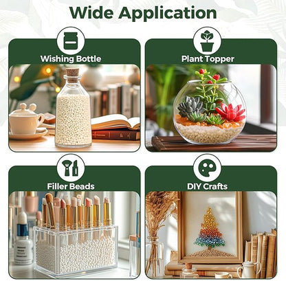 T4U Tumbled Chips Stones Crushed White Gravels 1 LB, Irregular Shaped Natural Rock Pebbles, DIY Polished Rocks for Potted Plant,Bonsai,Vase Fillers Aquarium Decoration, Aquarium Gravel Rocks