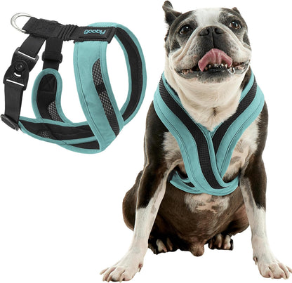 Gooby Comfort X One Dog Harness - Head-in Dog Harness for Small & Medium Sized Dogs - Escape-Free & Choke Free - Breathable Mesh, Shock Absorbing, Easy Snap & Swivel Buckles - Seattle Blue, Small