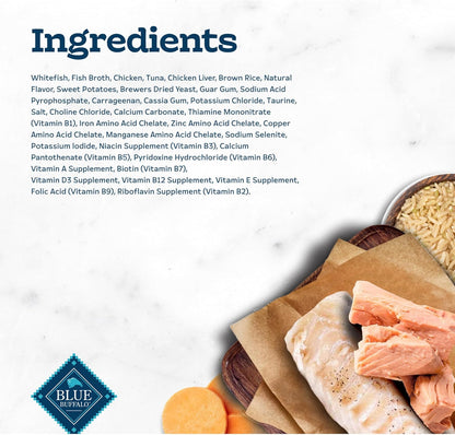 Blue Buffalo Tastefuls Wet Cat Food Paté, Made with Natural Ingredients, Ocean Fish and Tuna Entrée, 5.5-oz Cans (24 Count)