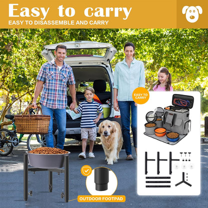 CSD Elevated Dog Bowl Stand - Durable, Adjustable, User-friendly, Stability & Floor Protection, Adaptive Feeding Solution