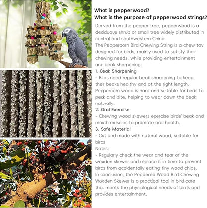 PINVNBY Macaw Toys, Extra Large Parrot Toys, Natural Wood Bird Chewing Toys for Large Birds Parrots African Grey Macaws Cockatoos Parkeets Eclectus Amazon Parrots