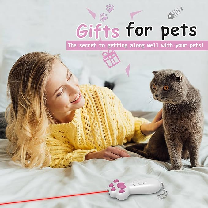 FYNIGO Interactive Cat Toys for Indoor Cats and Dogs,7 in 1 USB Rechargeable Cat Teaser Toy for Chasing and Exercise