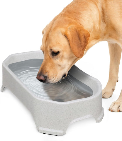 Neater Pet Brands Large Water Bowl for Dogs, Outdoor Dog Water Bowl (1.25 Gallon Extra-Large Capacity), Big Trough Style Food Dish for Indoors or Outside, No Spill Large Dog Bowls, Vanilla Bean