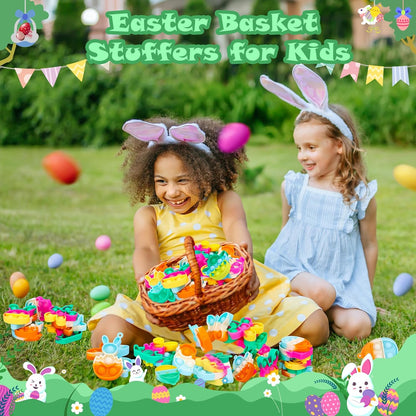 Easter Pop Fidget Toys Bulk Its 24 Pack Easter Party Favors for Kids Easter Egg Fillers Basket Stuffers Mini Pop Keychain It Goodie Bag Stuffers Fidgets for Classroom Prizes Kids Party Supplies Gifts