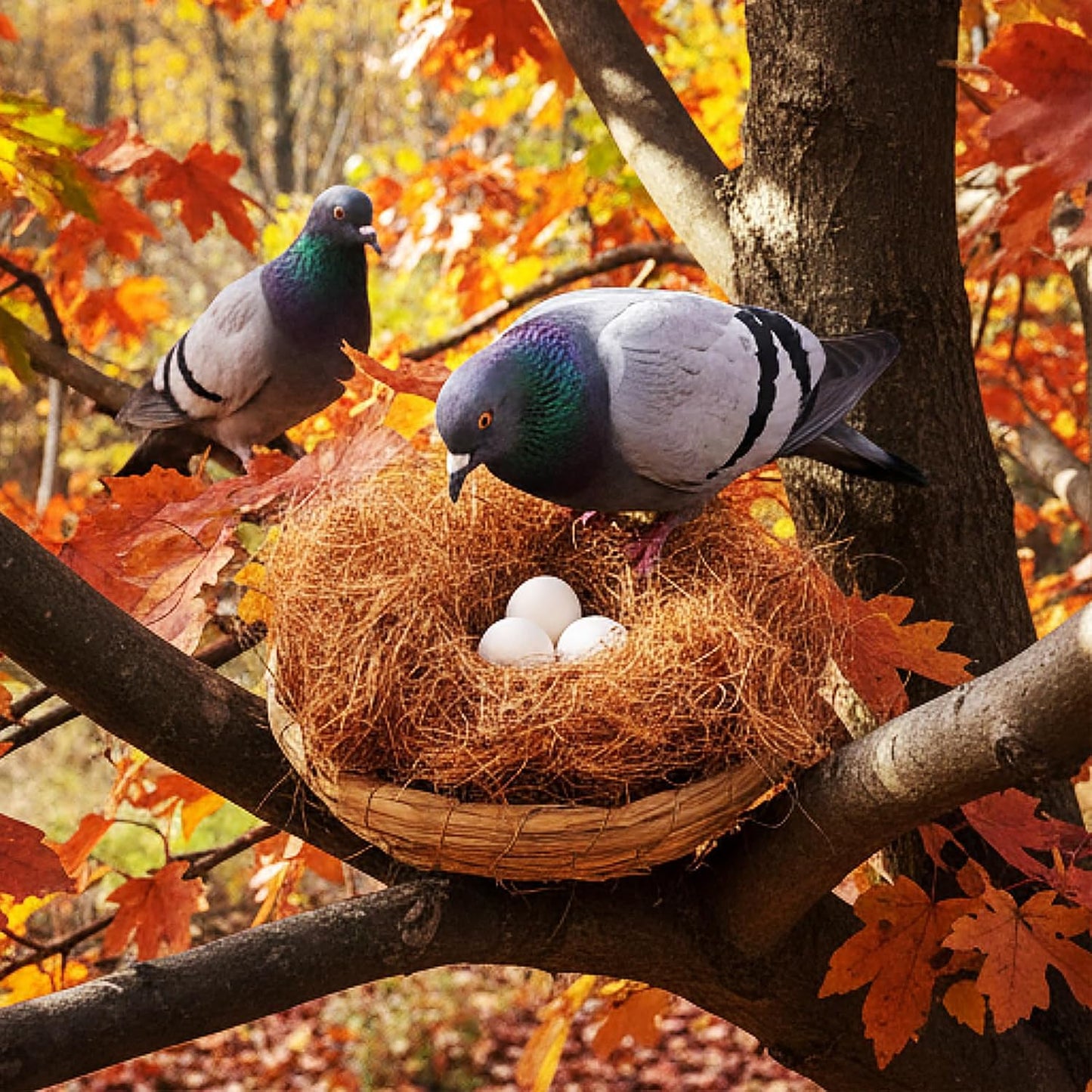 4 Set Bird Nest with Coconut Fiber Mats Set Hand-Woven Flat Base Pigeon Birdhouse Breeding Nest Small Animal Cage Accessories for Parrots Budgies Cockatiels Hamsters Gerbils and Pigs