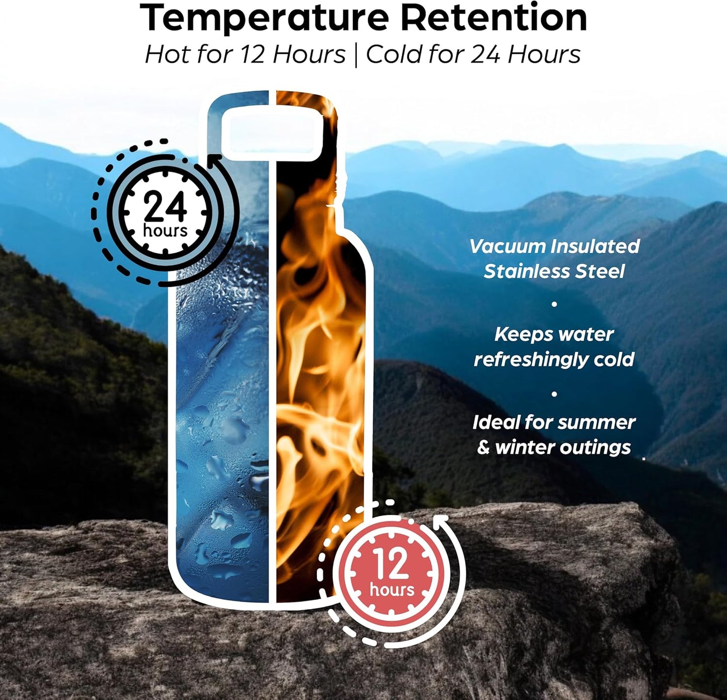 Insulated 32oz Stainless Steel Dog Water Bottle with Food & Water Bowls, Leak-Proof Pet Travel Dispenser for Dogs, Portable for Hiking, Walking, Outdoor