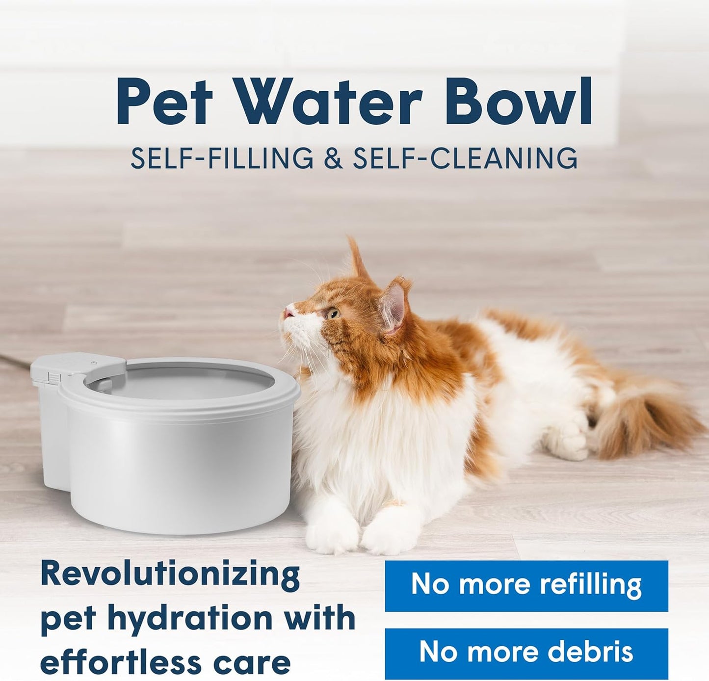 Always Full® 9" Pet Water Bowl and Wall Unit Bundle – Self-Refilling, Clean Filtered Water, Easy Home Connection, App-Enabled Hydration Tracking, Cat and Dog Water Bowls