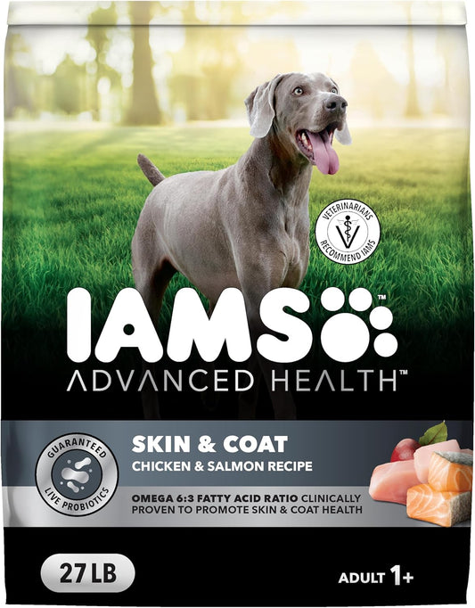 IAMS Advanced Health Skin & Coat Adult Dry Dog Food Chicken and Salmon Recipe, 27 lb. Bag