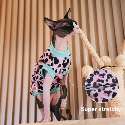 PUMYPOREITY Sphynx Cat Clothes - Soft & Stretchy Sweater Shirt, Pink, XS