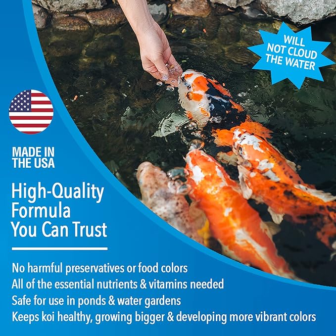 MICROBE-LIFT High Growth and Energy Floating Fish Food Pellets for Ponds, Water Gardens, and Fountains, Safe for Live Goldfish and Koi, 14.5 lbs