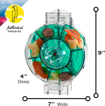 Featherland Paradise - Creative Foraging Systems Bird Cage Feeder (Gen II) - Extra Large- Intermediate Level Foraging Wheel - Interactive Bird Feeder for Large Birds