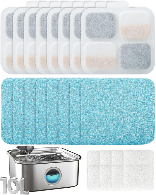 oneisall 8Set Filters for for PW07SAU 10L/2.64Gal Stainless Steel Dog Water Fountain