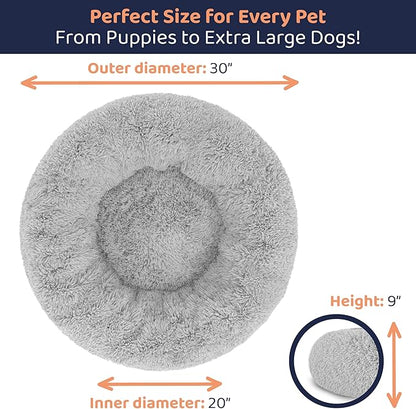 Donut Dog Bed - Premium Comfort for Anxiety Relief - Fluffy & Calming Design with Ultra-Plush Support | Cozy Round Dog Bed with Super Soft Circle Style