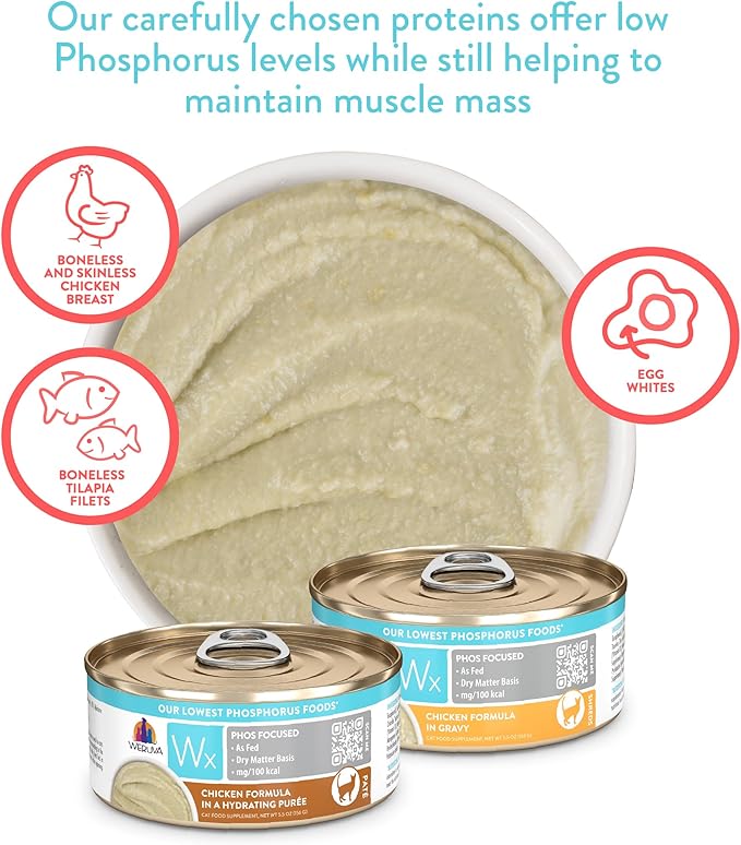 Weruva Wx Phos Focused Chicken Formulas 5.5oz Can Variety Pack, Pack of 12