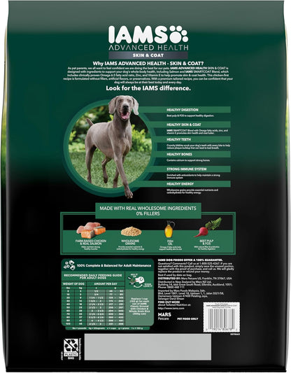 IAMS Advanced Health Skin & Coat Adult Dry Dog Food Chicken and Salmon Recipe, 13.5 lb. Bag