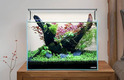 Landen 45P 10 Gallon Rimless Low Iron Aquarium Fish Tank,W17.7×D11.8×H11.8 in(45x30x30cm) 5mm Thickness with Nano Foam Leveling Mat
