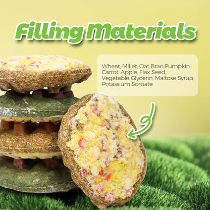 TEEWY Cookie Guinea Pig Toys, Natural Vegetables, Fruits and Timothy, Hamster Chew Toys for Teeth, Hamster Chews for Guinea Pig, Gerbil, Chinchilla and Rat, 3PCS