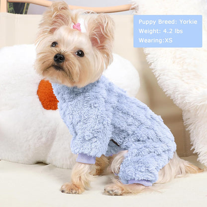 Dog Sweater for Small Dogs, XXS Dog Sweaters Turtleneck Doggie Pajamas Jumpsuits, Small Doggy Clothes Girl Boy, Cold Weather Puppy Onesie Outfits Yorkie Chihuahua Apparel,Light Blue,XXS