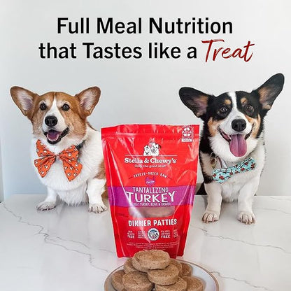 Stella & Chewy's Freeze-Dried Raw Dinner Patties - Turkey Recipe - High Protein Grain-Free Puppy & Dog Food - Perfect For Picky Eaters - 5.5 oz