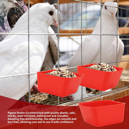 40 Pcs Cage Cups Chicken Feeder Cups 16 oz Hanging Bird Food Water Cups Bunny Cage Feeding Bowl Dish for Pet Parrot Rooster Parakeet Gamefowl Poultry Pigeon Wire Cage(Red)