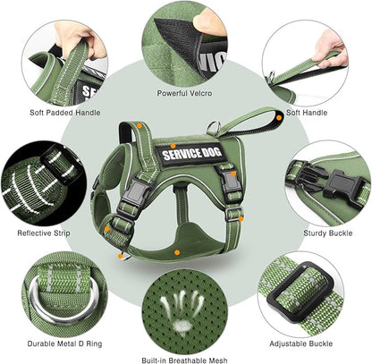WINSEE Tactical Dog Harness, No Pull Dog Harness for Medium Large Dogs with Handle & Molle, Military Service Dog Vest Harness in Training Pet Harness for Small Dogs