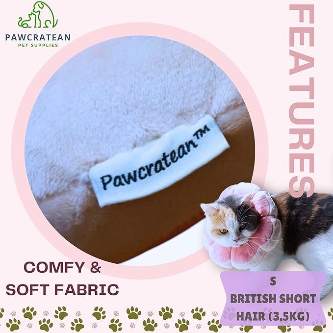 Adjustable Comfy Flower Style Elizabeth Collar for Cats Puppies Soft Recovery Cone Pet Protective Neck Collar (Pink, Medium)