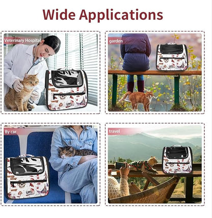 Airline Approved Soft Sided Pet Carrier, Witch Hat Broom Skull Lollipops Eyes Bones 3 Pet Travel Bag for Cats & Dogs, Durable, Breathable Pet Travel Bag for Airplane, Car & Train