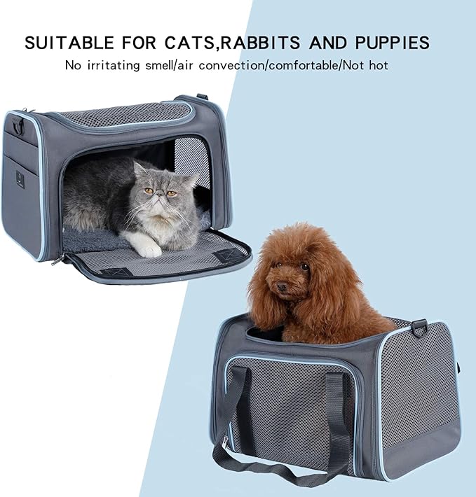 A4Pet Airline Approved Cat Carrier Dog Carriers, Soft-Sided Portable Pet Travel Washable Carrier for Dogs