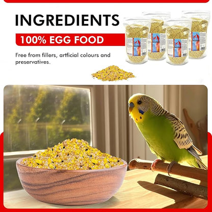 Morning Bird Eggfood 6 lbs (4-Pack, 1.5 lbs Each) – Protein Food with Essential Amino Acids, Vitamins & Minerals – Supports Growth & Feather Health – Ideal Bird Seed for Breeding and All Bird Types