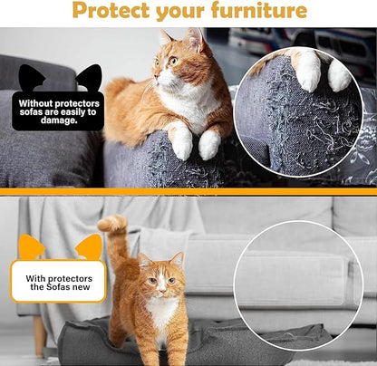 Cat Couch Protector 15.7" x 118" Thickened Anti Cat Scratch Furniture Protector 100% Transparent Free Cutting Couch Protector for Door Wall