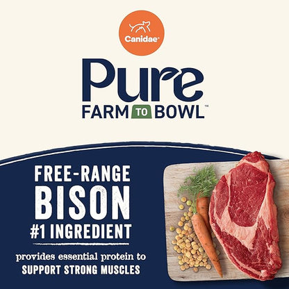Canidae Pure Farm to Bowl Free-Range Bison, Lentil & Carrot, Adult, Grain-Free Dry Dog Food, 21lb