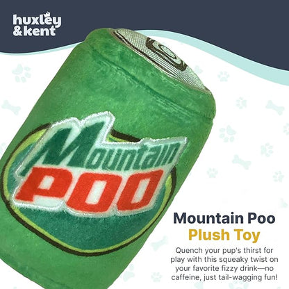 Huxley & Kent Funny Dog Toy w/Squeaker – Power Plush Squeaky Dog Toys for Small, Medium & Large Dogs – Soft Stuffed Animal for Indoor Play & Fetch - Mountain Poo, Small