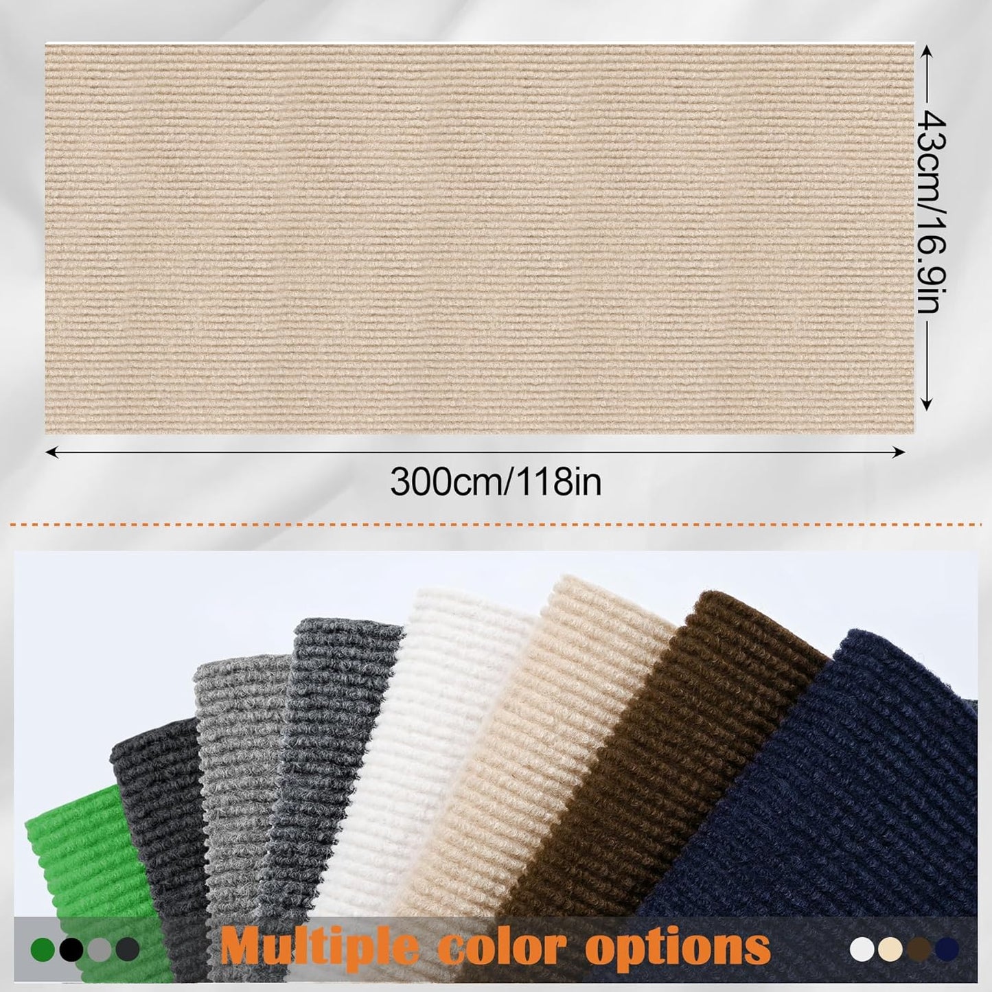 Cat Scratch Furniture Protector - 118" x 17" Trimmable Self-Adhesive Cats Claws Scratch Pads, DIY Cat Climbing Couch Protector for Scratch Post Cat Tree Replacement Indoor (Khaki)