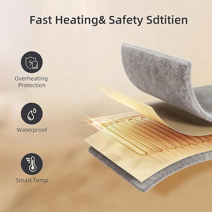 Heated Cat Bed for Small Cats, 19" Soft & Cozy Donut Pet Bed with Timer & Temp Adjustable Heating Pad for Indoor Kitten, Electric Warmer(A) (Black)