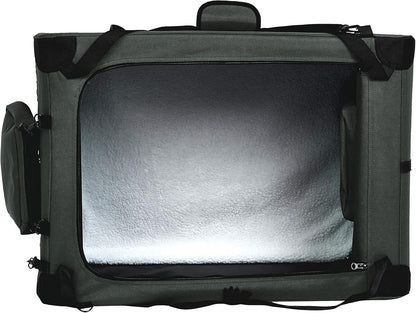 Amazon Basics Folding Portable Soft Pet Dog Crate Carrier Kennel, 30 x 21 x 21 inches, Grey