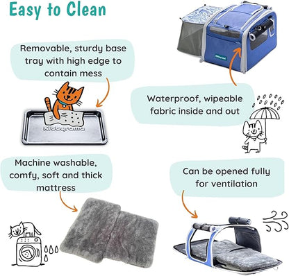 New Premium Soft-Sided 2-in-1 Kittyrama Cat Carrier & Home Hideaway – Vet-Recommended Calming Den, Dual-Use Lounge & Travel Carrier with SBS Zippers, Airline-Approved Under-Seat Fit