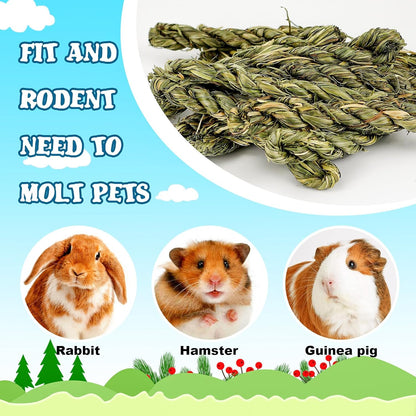 25pcs Rabbit Timothy Hay Toy for Bunny Small Animal Treats Natural Grass Stick Chew Toys Snacks Molar Teeth Grinding for Guinea Pigs Chinchillas Hamsters