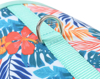 Mile High Life Dog Harness, Air Mesh Floral Vest Harness for 20 lbs Small Dogs & Cats, Easy Get on Adjustable Easy Closures Both Neck and Chest(Green Flower, XS Chest 14"-16")